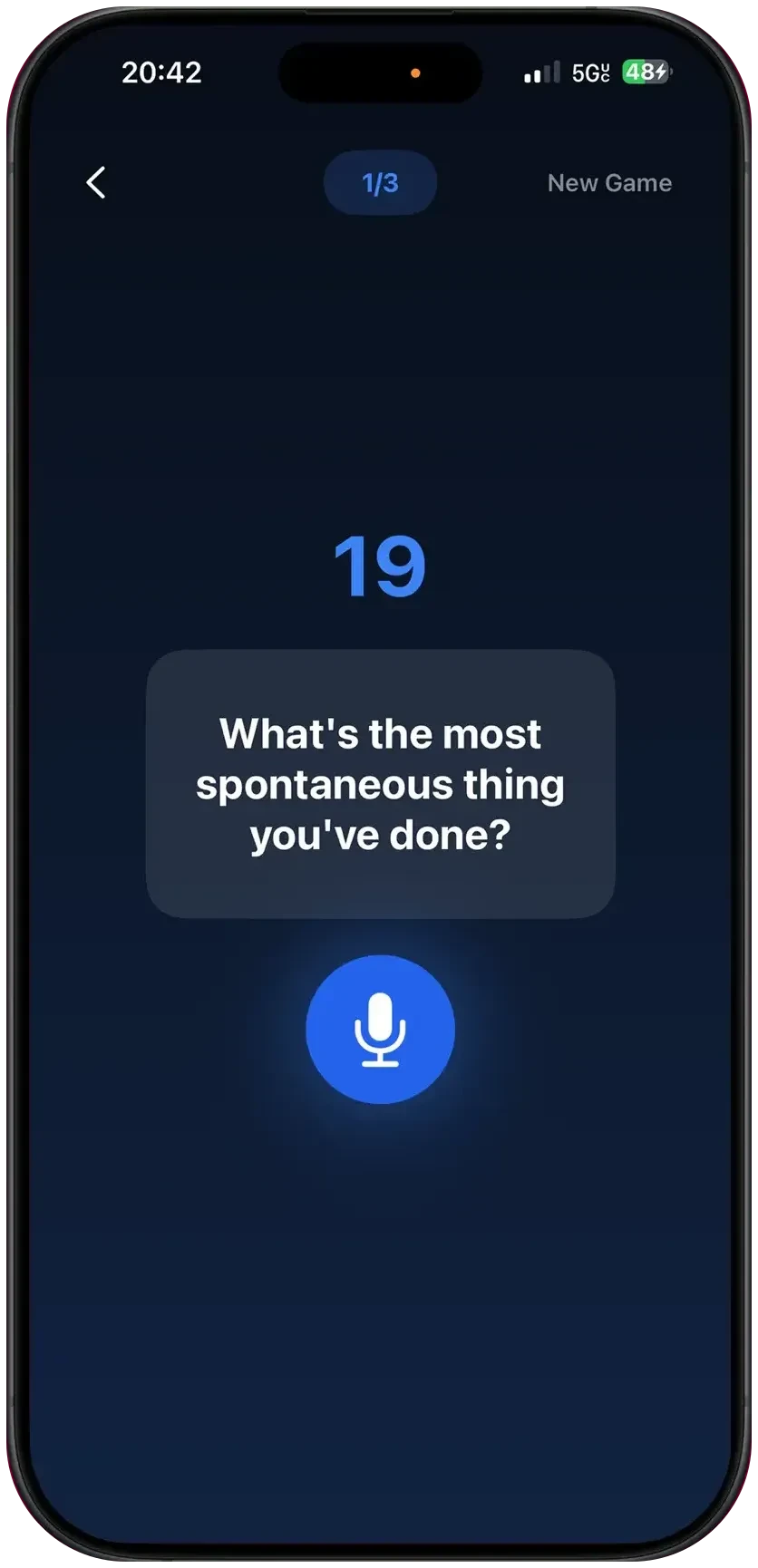 Articulate AI speaking game screen
